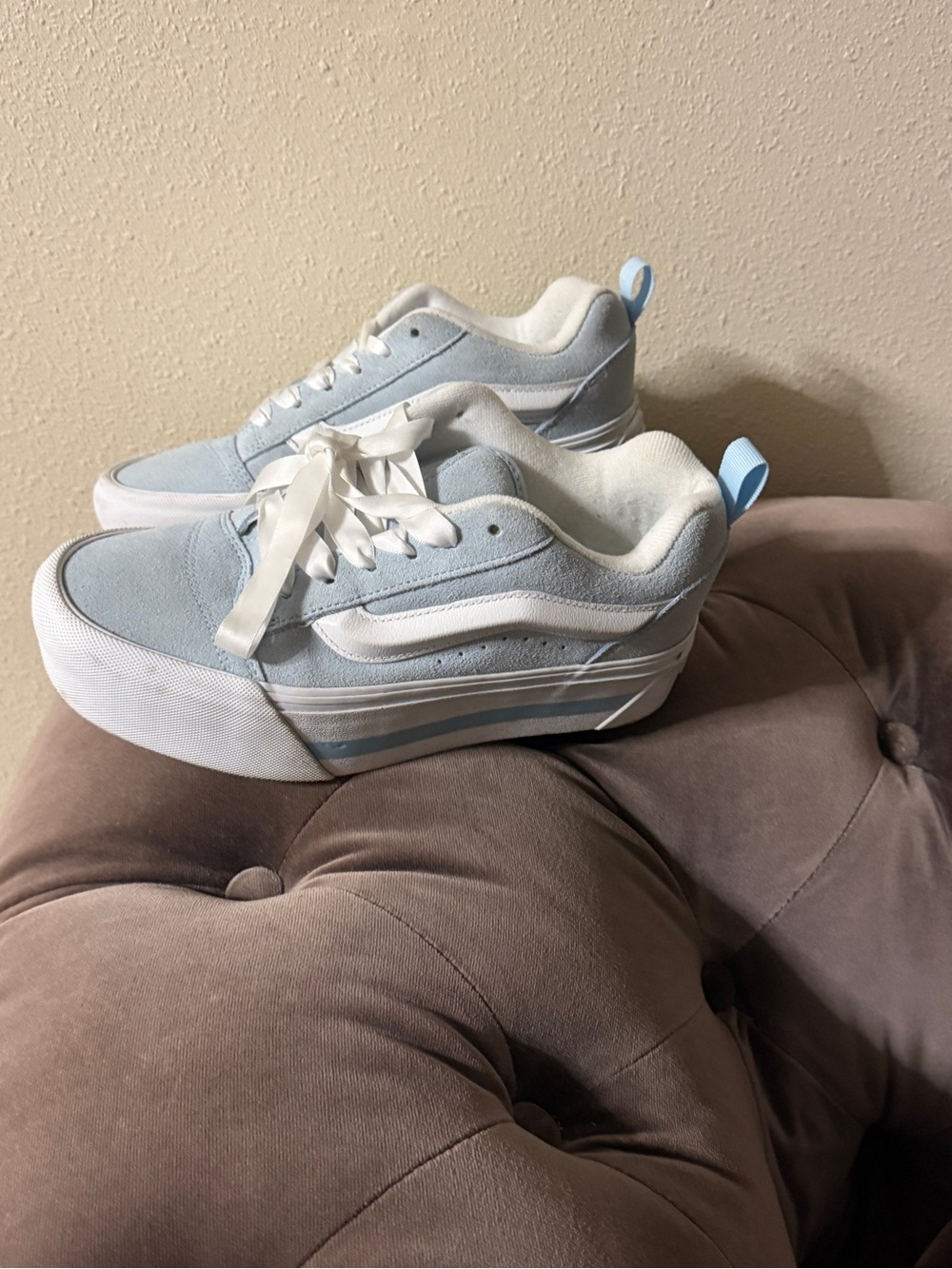 Vans shoes Low Top Sneakers in Light Blue and White Knu Stack sz 7.5 - Picture 2 of 10